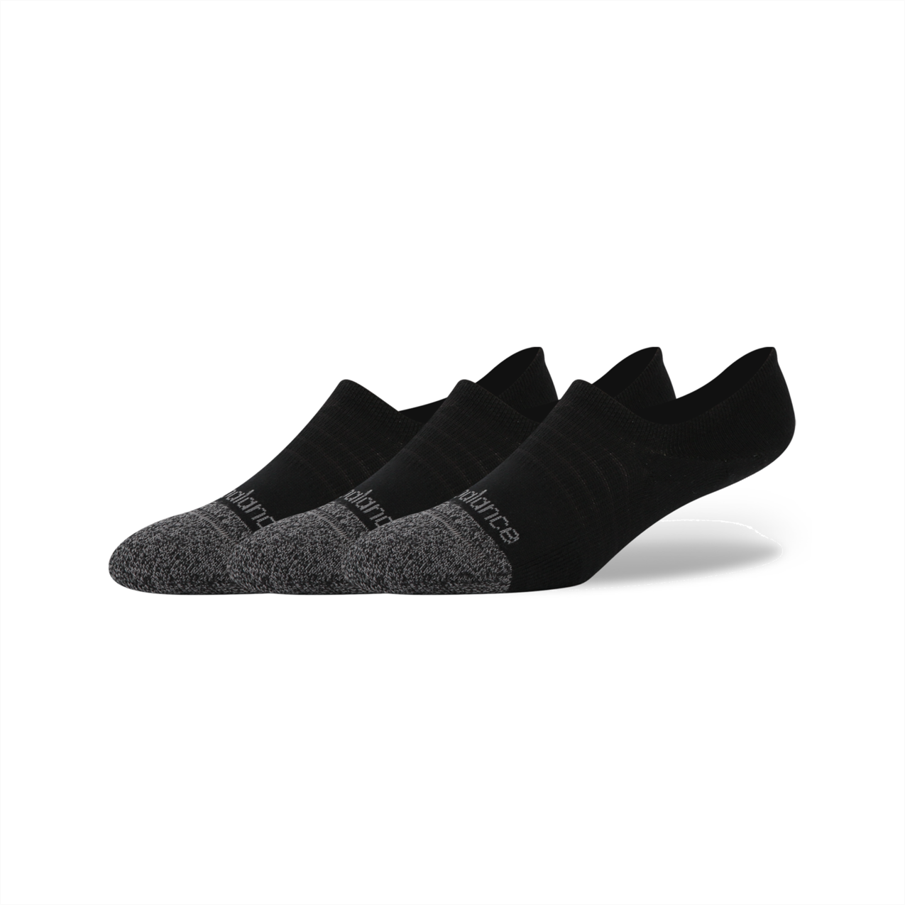 New Balance Active Invisible No Show Socks 3 Pack - Black