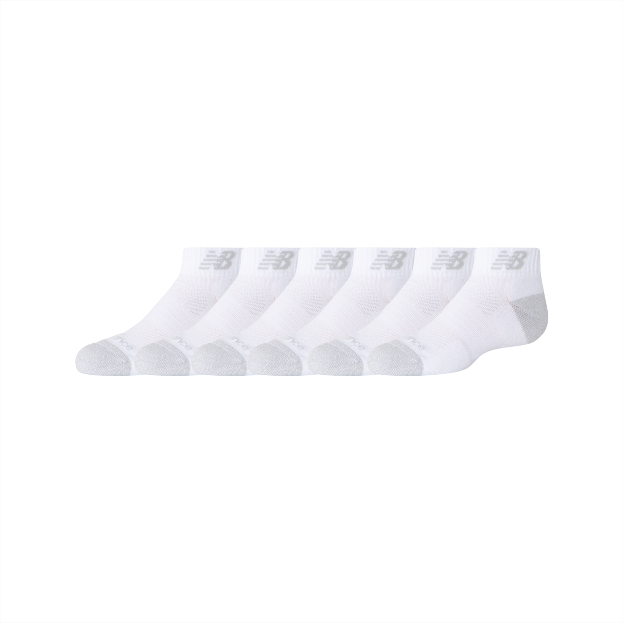 New Balance Youth Active Low Cut Socks 6 Pack - White