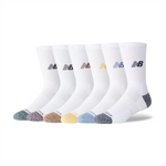 New Balance Active  Crew Socks 6 Pack - Assorted 5 Colors