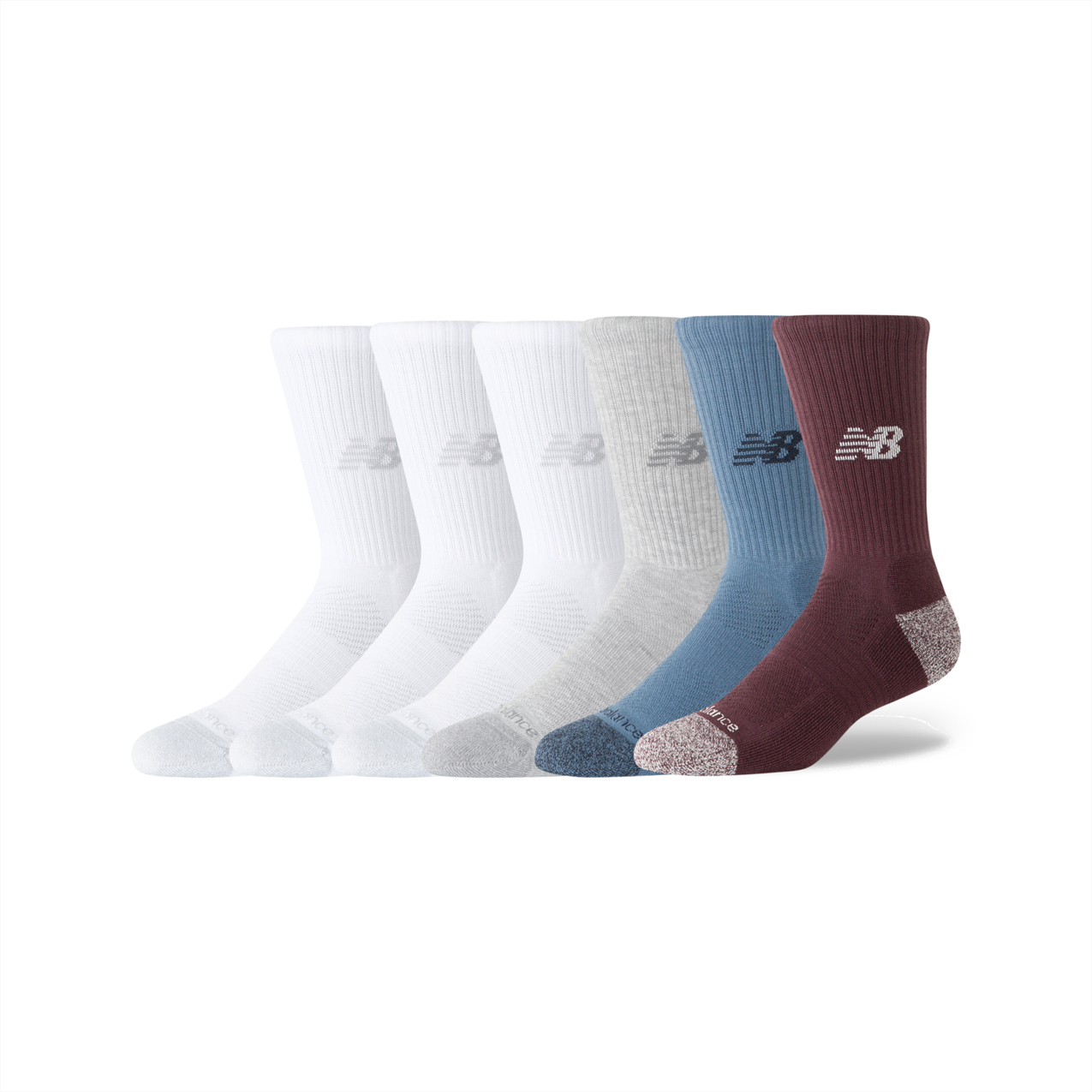 New Balance Active  Crew Socks 6 Pack - Multi Colors