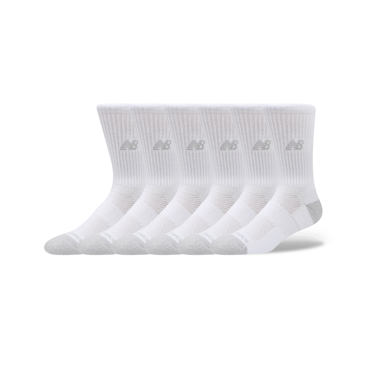 New Balance Active  Crew Socks 6 Pack - White