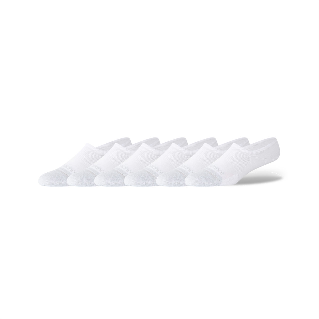 New Balance Active Invisible No Show Socks 6 Pack - White