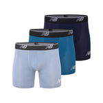 New Balance Men's Mens Mesh 5 Inch Boxer Brief No Fly 3 Pack - North Sea