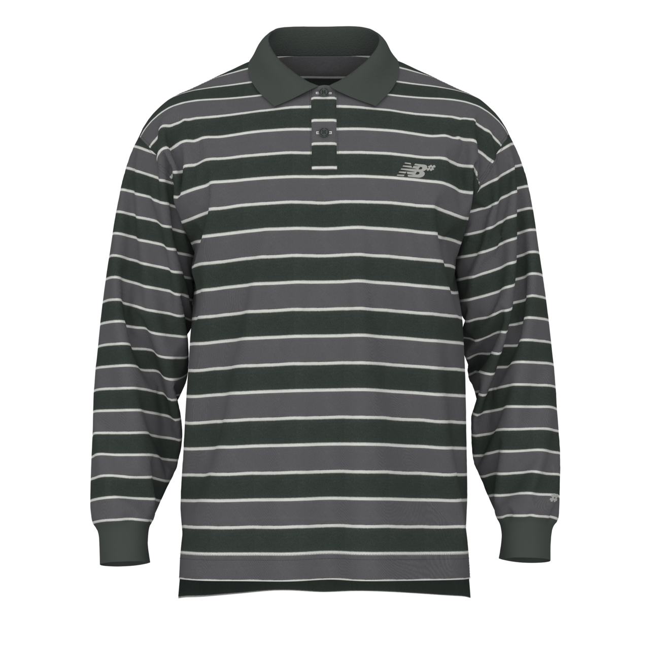 New Balance Men's Numeric Striped LS Polo
