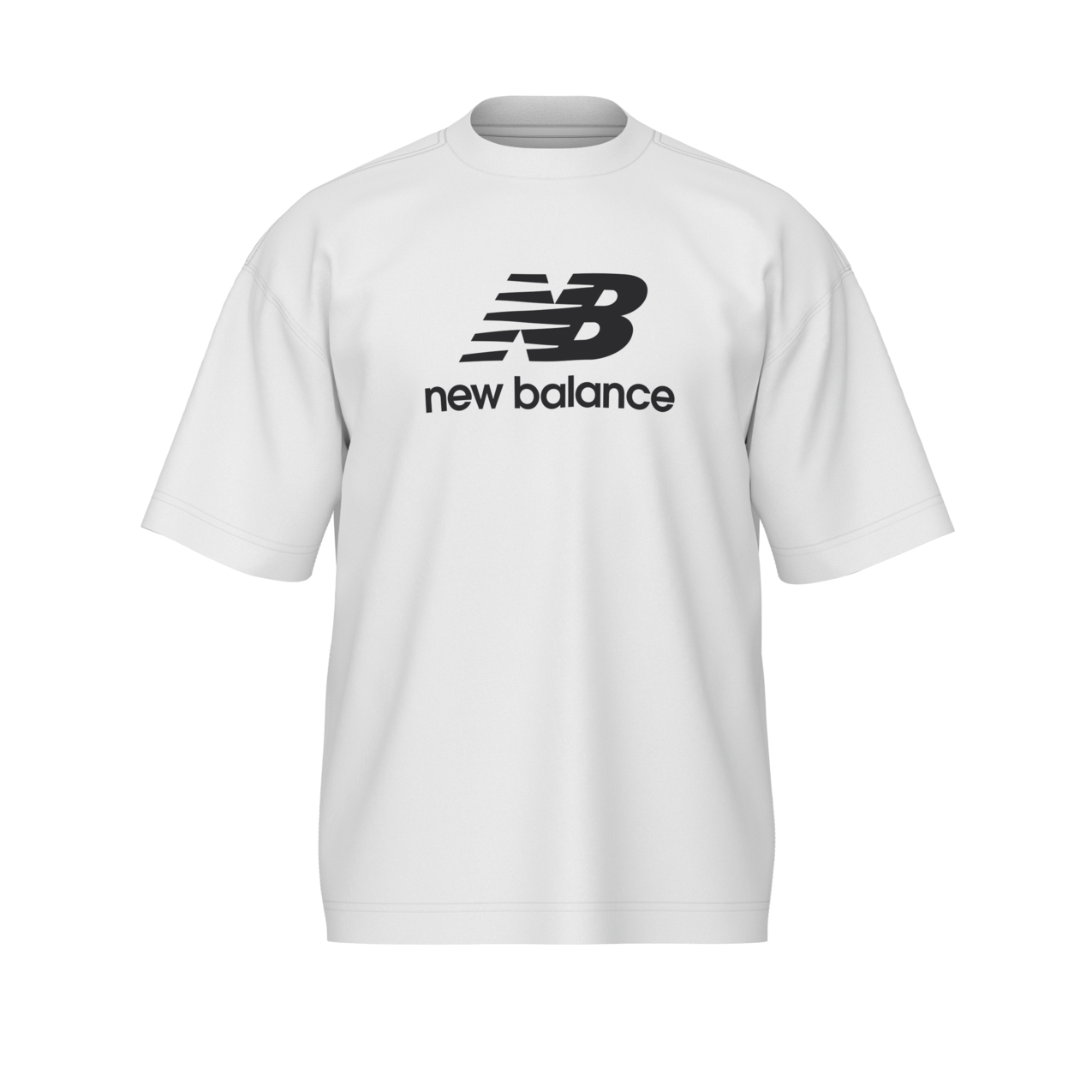 New Balance Men's Athletics Stacked Logo T-Shirt - White