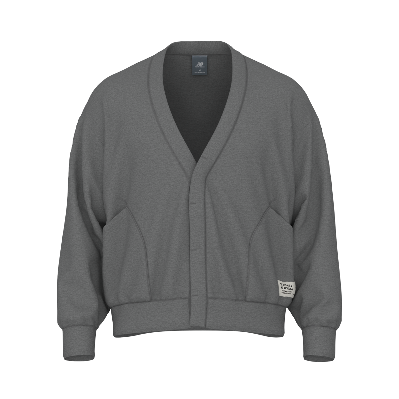 New Balance Men's Shohei French Terry Cardigan - Shadow Grey Heather