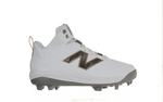 New Balance Youth Ohtani v2 Mid Turf – White/Gold/Baseball Silver Grey