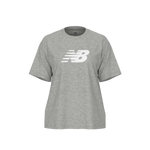 New Balance Women's Sport Jersey Relaxed Logo T-Shirt - Boylston Grey Heather