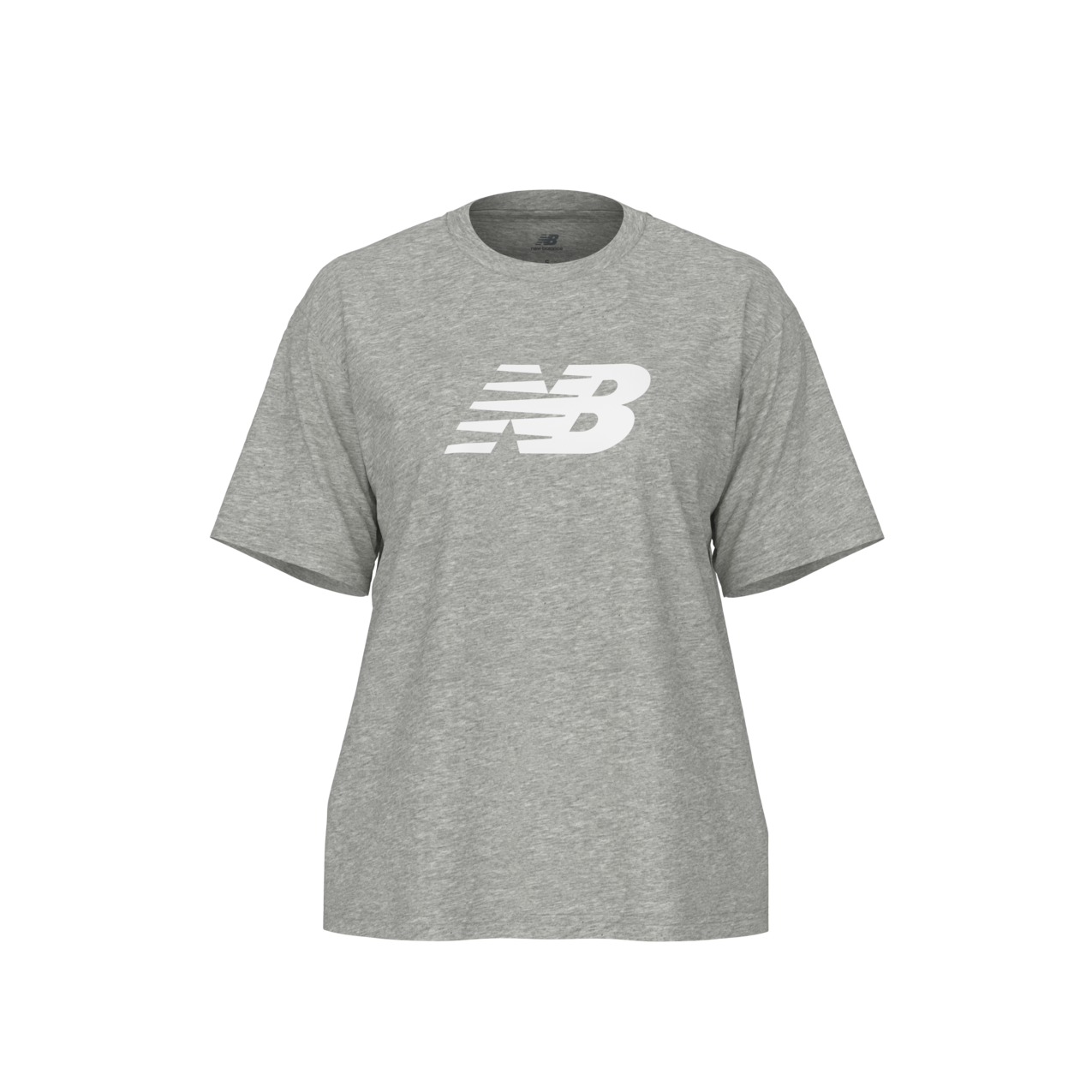 New Balance Women's Sport Jersey Relaxed Logo T-Shirt - Boylston Grey Heather