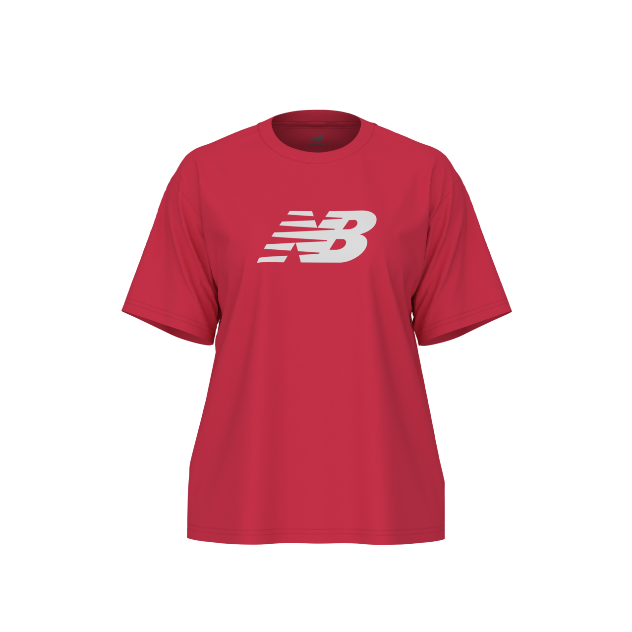 New Balance Women's Sport Jersey Relaxed Logo T-Shirt - Cherry Blast