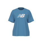 New Balance Women's Sport Jersey Relaxed Logo T-Shirt - Analog Blue