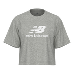 New Balance Women's Athletics Stacked Logo T-Shirt - Boylston Grey Heather