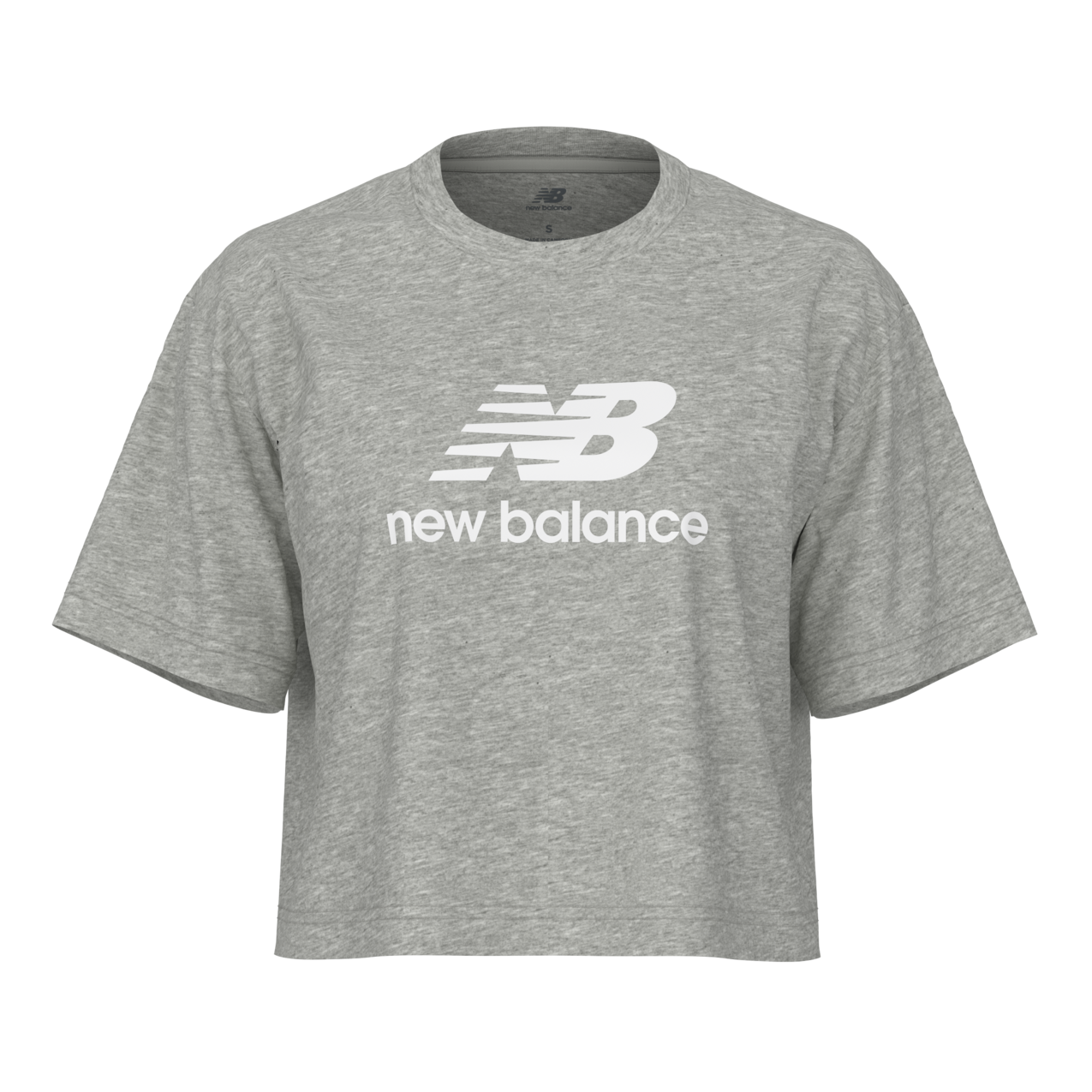 New Balance Women's Athletics Stacked Logo T-Shirt - Boylston Grey Heather