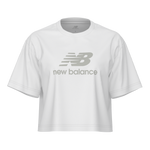 New Balance Women's Athletics Stacked Logo T-Shirt - White