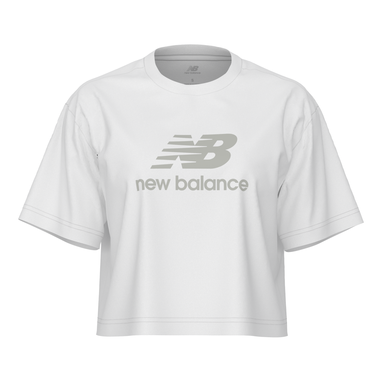 New Balance Women's Athletics Stacked Logo T-Shirt - White