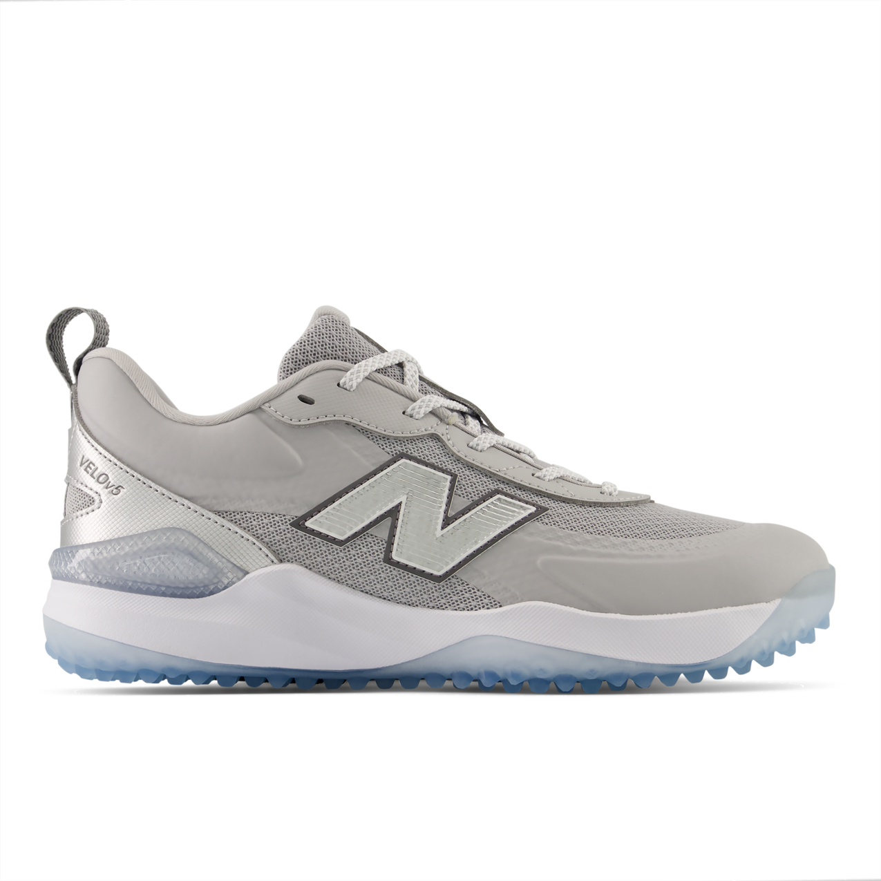 New Balance Velo v5 Turf – Rain Cloud/Metallic Silver