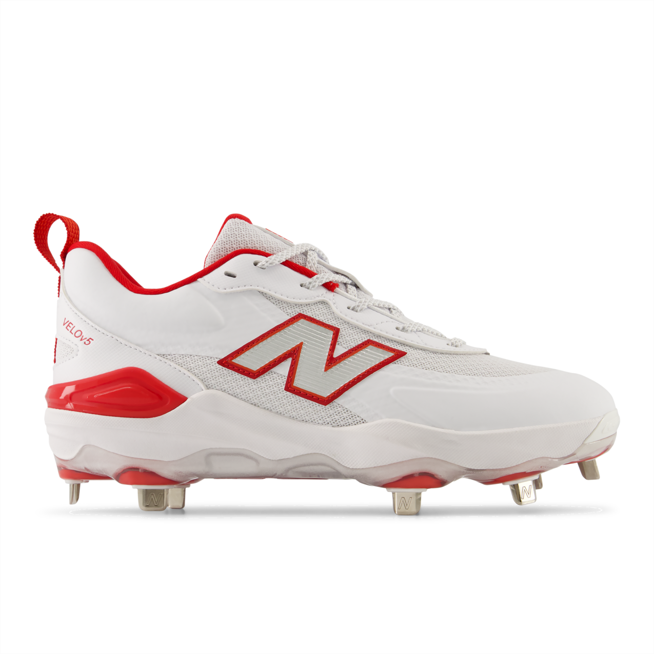 New Balance Velo v5 Turf – White/Team Red