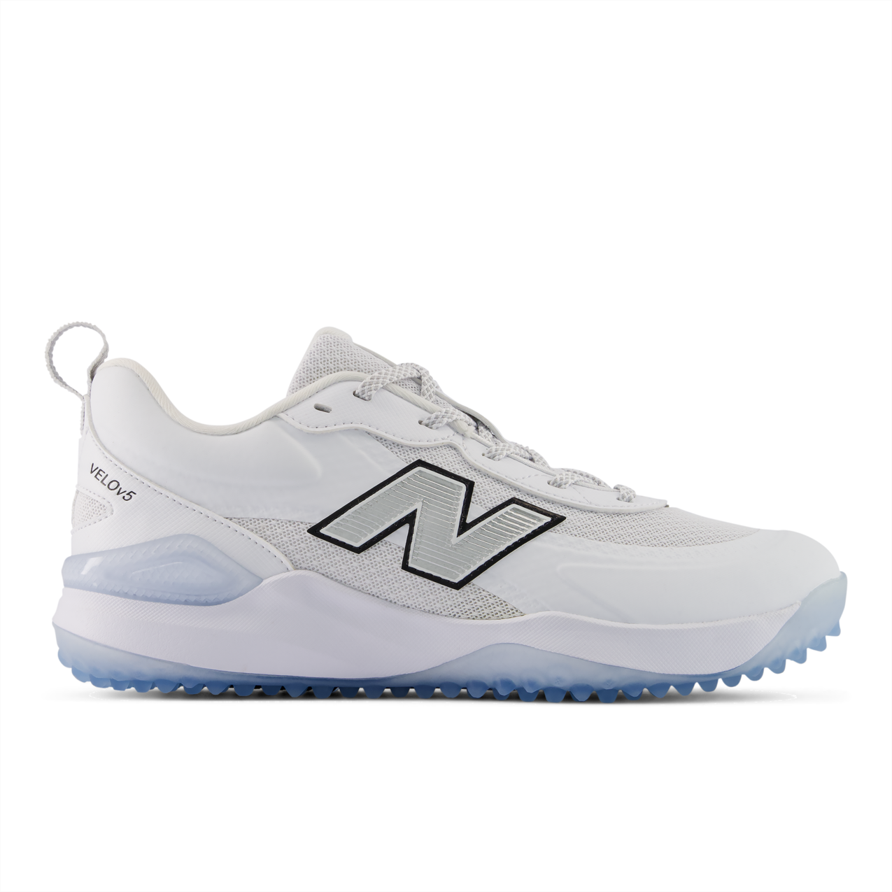 New Balance Velo v5 Turf – White/Metallic Silver (WVELO4DL)