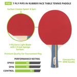 Champion Sports 7-Ply Pips-In Rubber Face Table Tennis Paddle 4-4-7