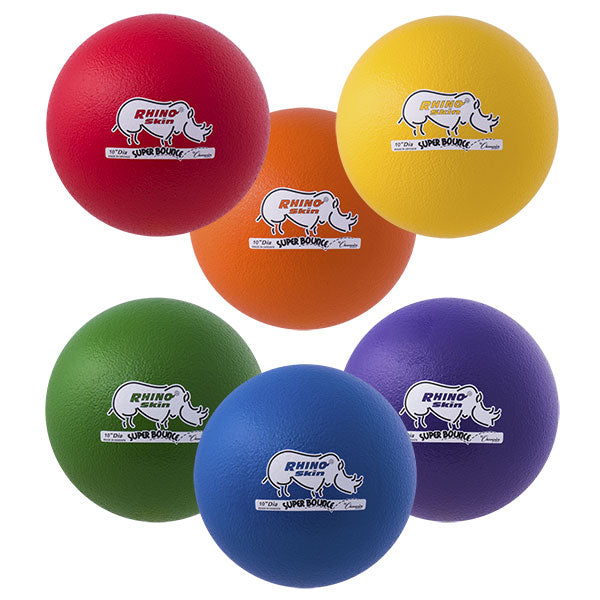 Champion Sports Rhino Skin 10" High Bounce Super Special Ball Set - Set of 6