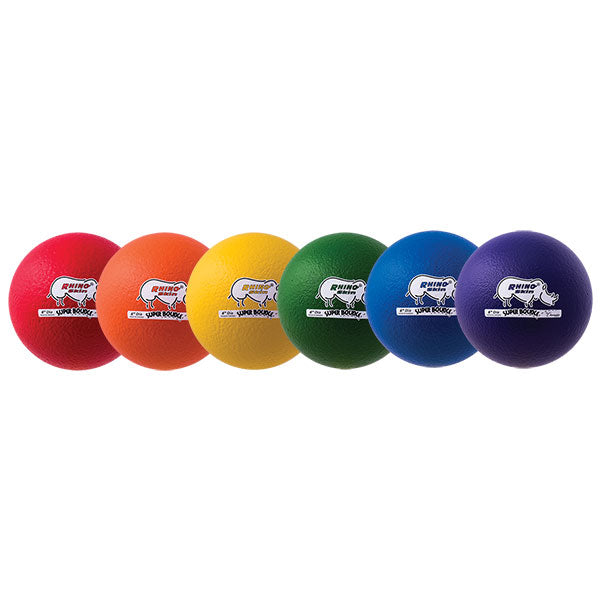 Champion Sports Rhino Skin 6.3" High Bounce Play Ball Set - Set of 6
