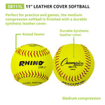 Champion Sports 11" Leather Cork Core Softball - Dozen