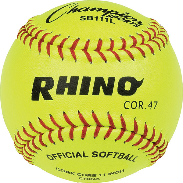 Champion Sports 11" Leather Cork Core Softball - Dozen