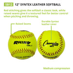 Champion Sports 12" Synthetic Leather Cork Core Softball - Dozen