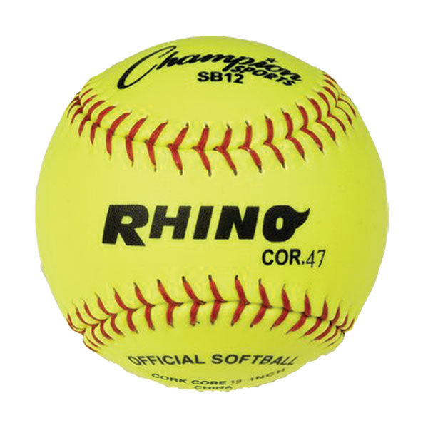 Champion Sports 12" Synthetic Leather Cork Core Softball - Dozen