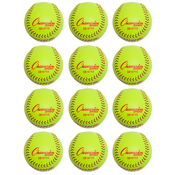 Champion Sports 11" Synthetic Leather Poly Core Softball - Dozen