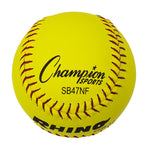 Champion Sports 12" Leather Poly Core Softball, NFHS Approved - Dozen
