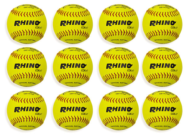 Champion Sports 12" Leather Poly Core Softball, NFHS Approved - Dozen