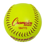 Champion Sports 12" Synthetic Leather Poly Core Softball, NFHS Approved - Dozen