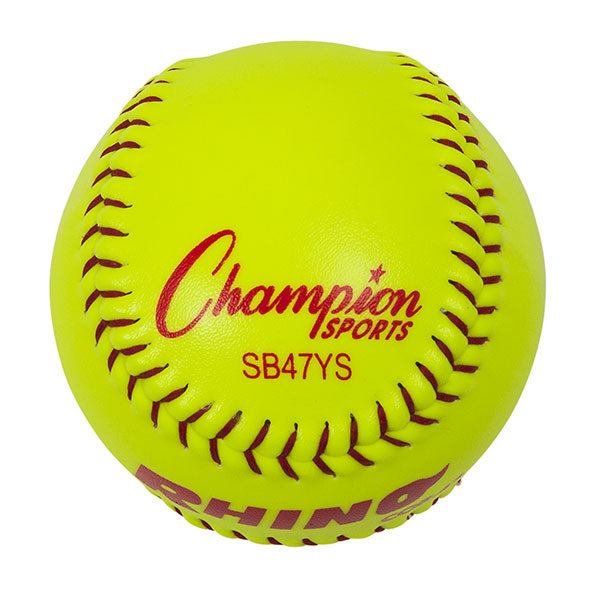 Champion Sports 12" Synthetic Leather Poly Core Softball, NFHS Approved - Dozen