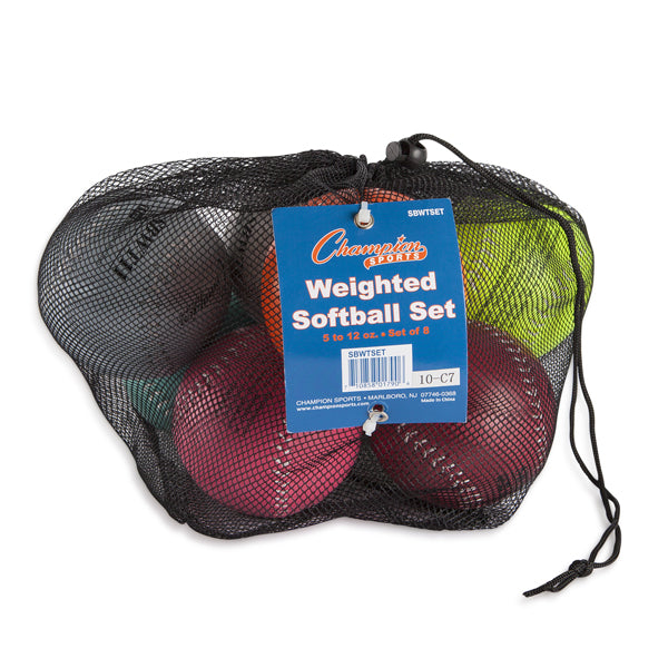Champion Sports Weighted Training Softball - Set of 8