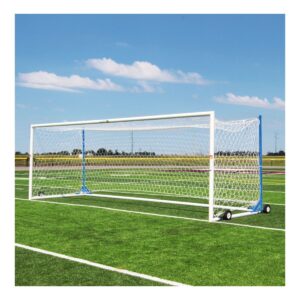 Gill U90 Portable World Cup Soccer Goals; 8' X 24'; White W/Color ? Net Posts