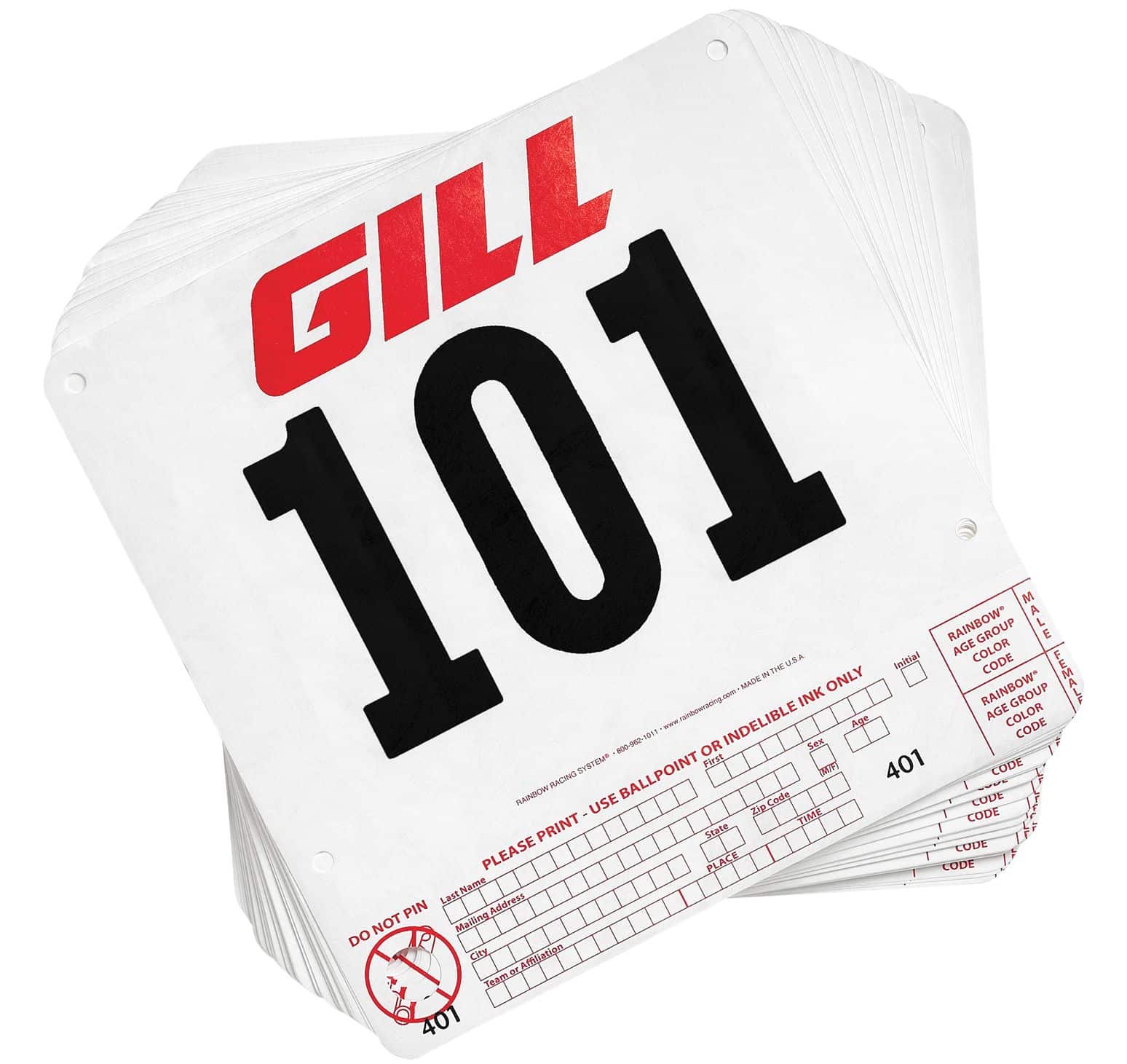 Gill Tear Tag Numbers