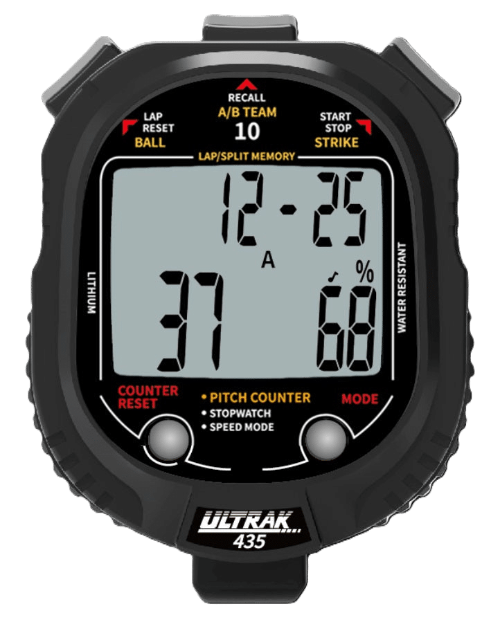 Ultrak 435 – Pitch Counter / 10-Memory Stopwatch (2-Line Display)