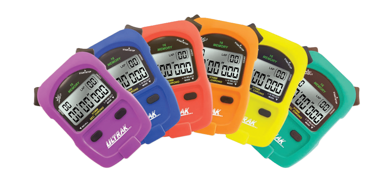 Ultrak 460-SET – 6 Stopwatches in Rainbow Colors