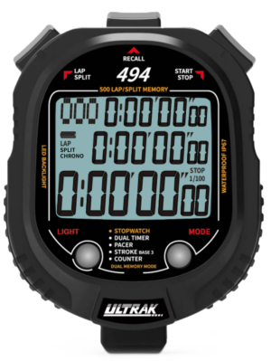 Ultrak 494 – 500-Lap Memory Stopwatch with LED Backlight