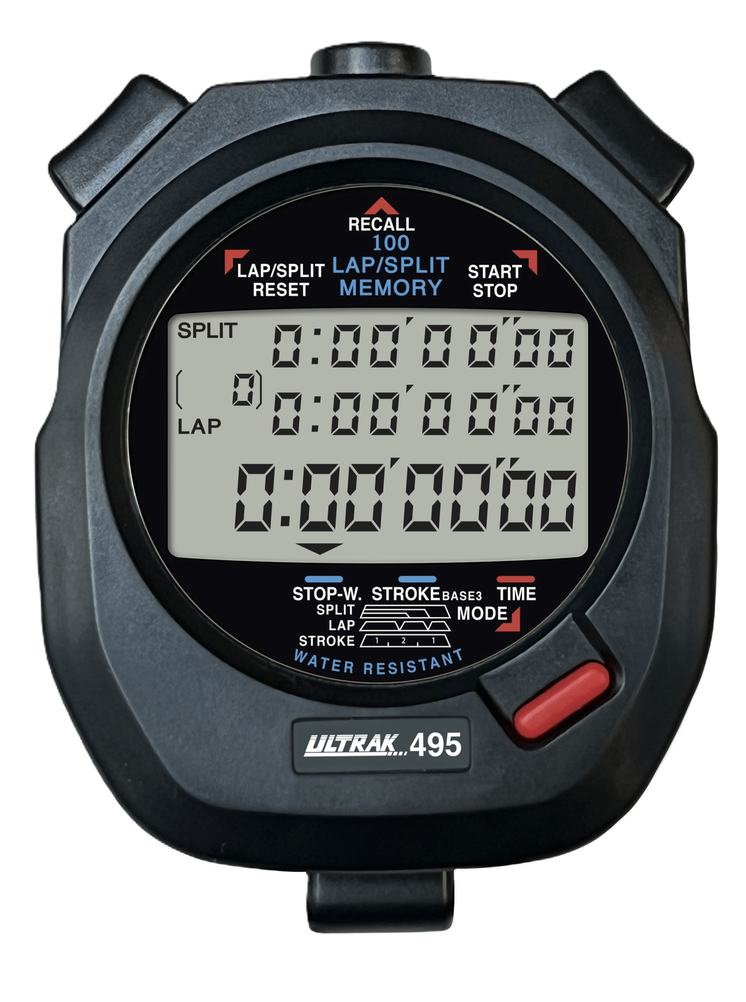Ultrak 495 – 100-Lap Memory Stopwatch (3-Line Display)