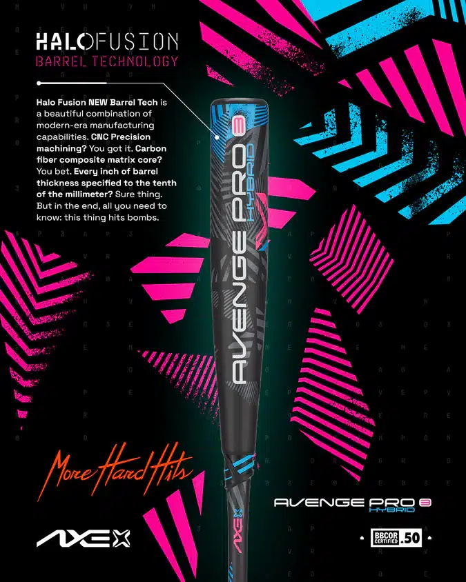 Axe Avenge Pro 3 Hybrid BBCOR Baseball Bat -3