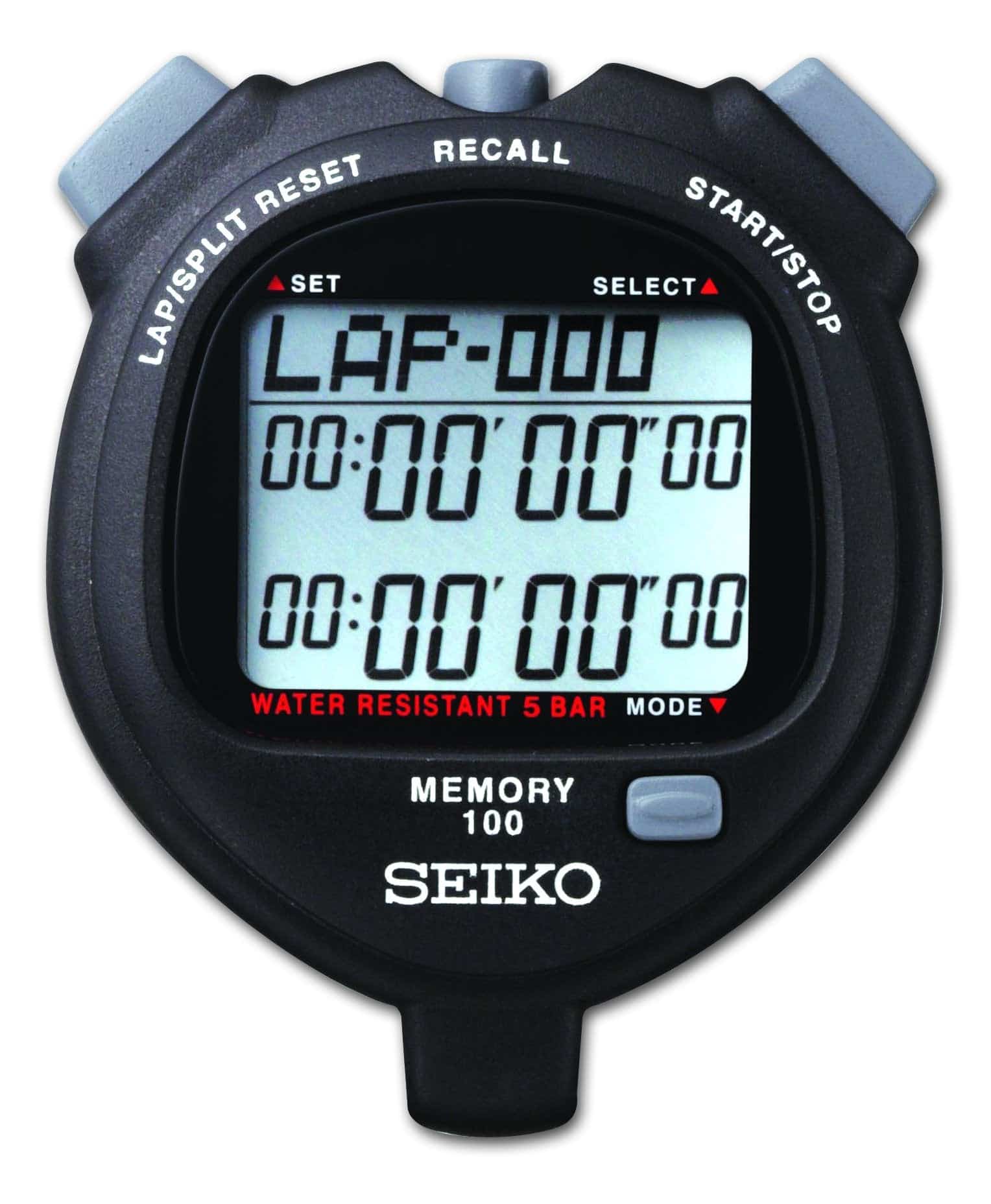 Seiko S056-B – 100-Lap Memory Stopwatch (Black)