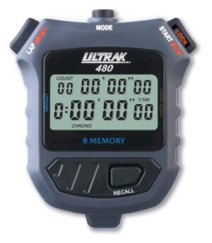 Ultrak 480 – 8-Lap Memory Stopwatch (2-Line Display)