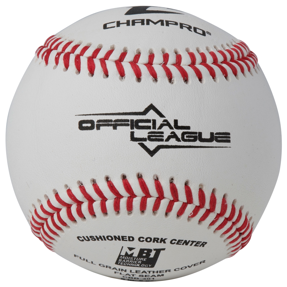 Champro Official League - Double Cushion Cork Core - Full Grain Leather Cover - Flat Seam