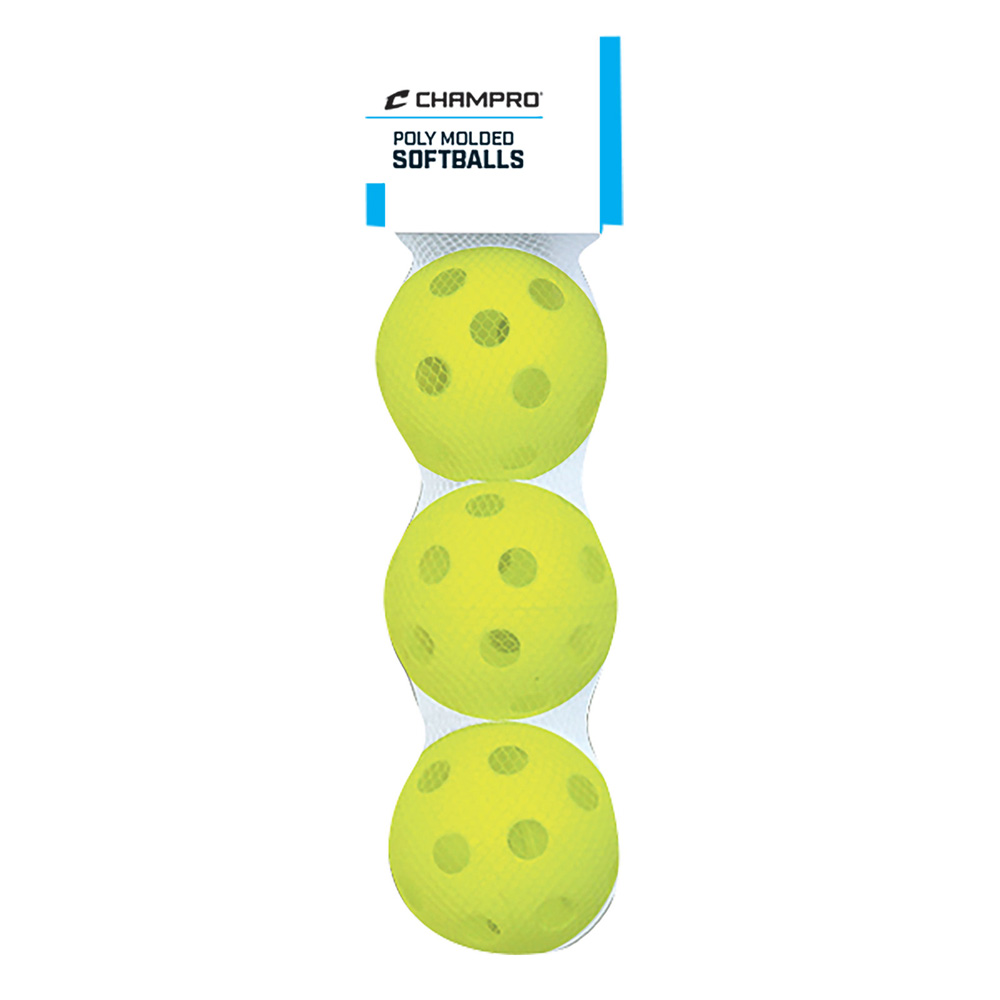 Champro 3 Pack - Optic Yellow Poly Softballs