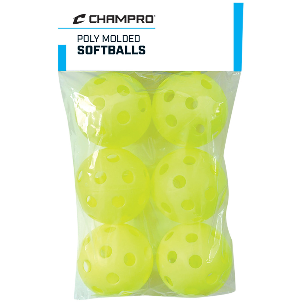 Champro 6 Pack - Yellow Poly Softballs
