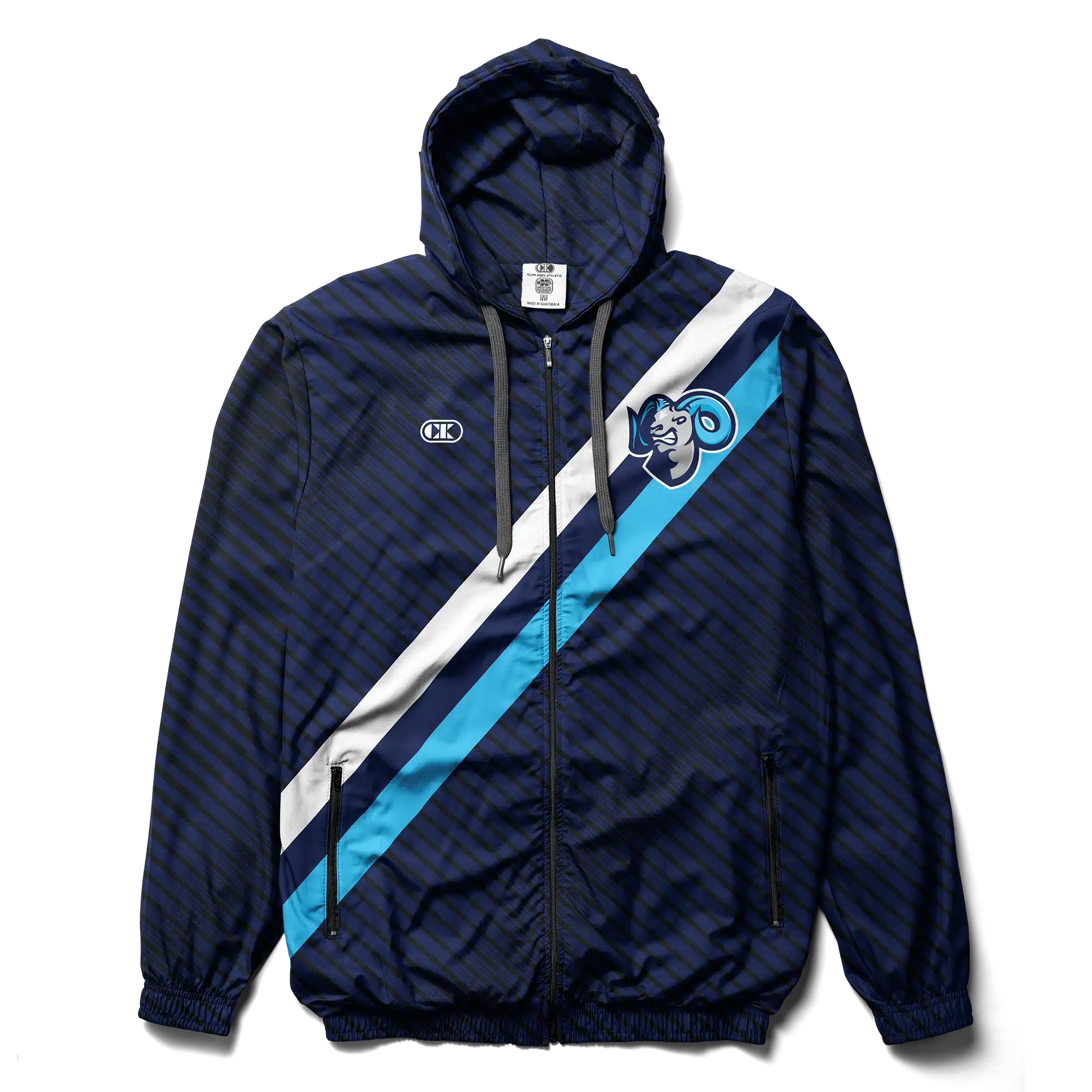 Cliff Keen Custom Sublimated Hooded Warm-Up Jacket with Elastic Waist 1 Cliff Keen Custom Sublimated Hooded Warm-Up Jacket with Elastic Waist